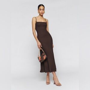 Reformation Liya Dress in Brown
